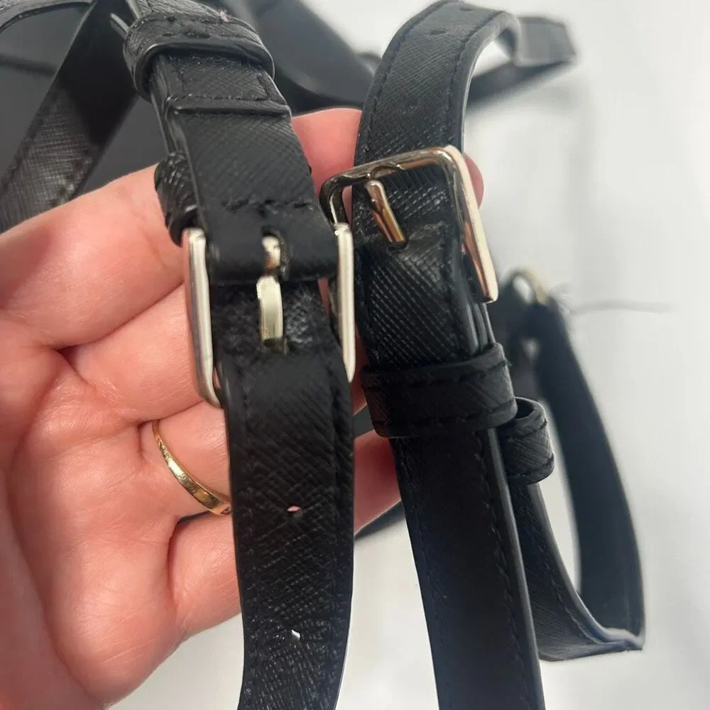 Kate Spade Black Saffiano Leather Flap Backpack